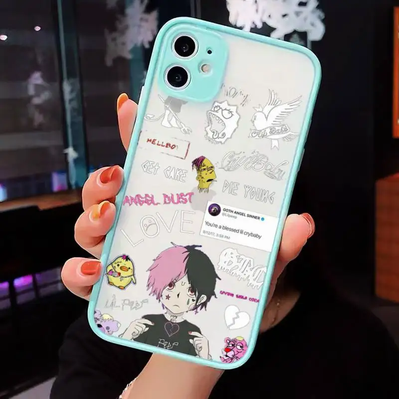 

lil peep Phone Case Clear Funda matte transparent For blue iPhone 7 8 x xs xr 11 12 pro plus max mini