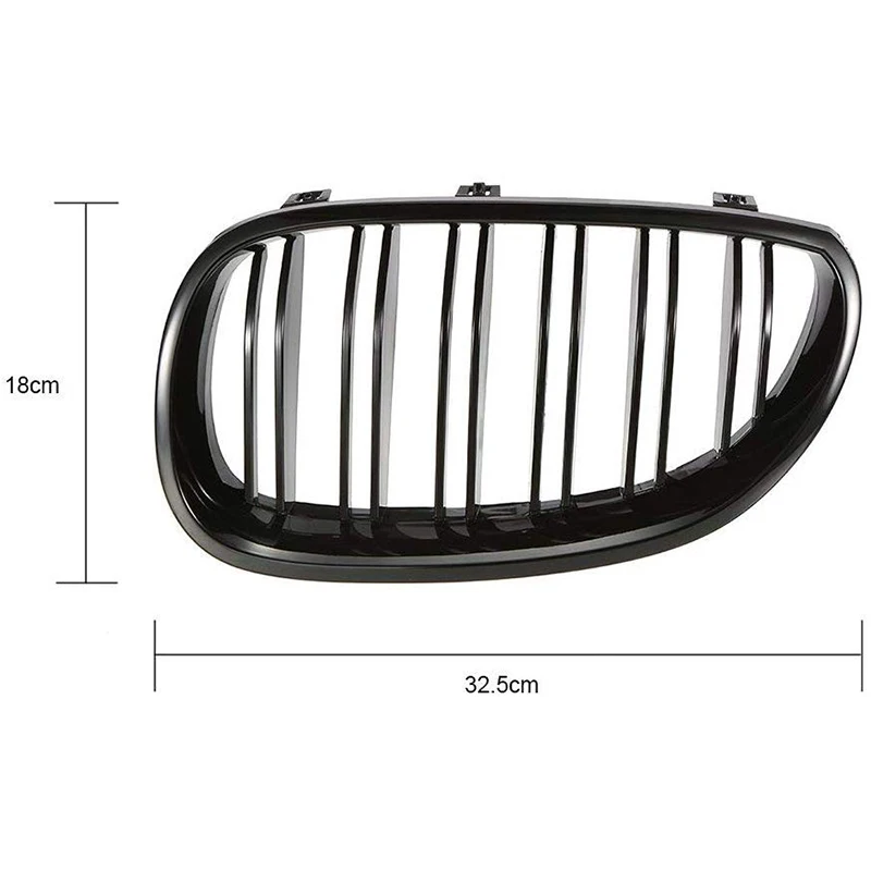 Сменные решетки для переднего бампера BMW 5 серии E60 E61 2003-2009 (матовый черный) |