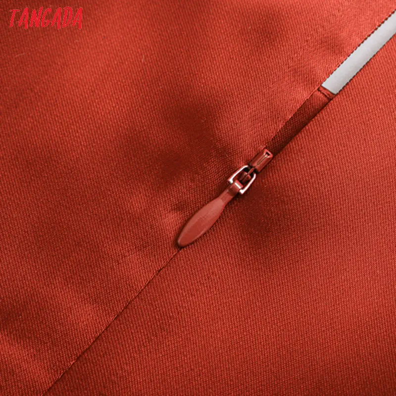 Tangada, женское однотонное красное платье, плиссированное, с бантом, с длинным рукавом, элегантное, для девушек, на год, платья для вечеринок, JE82