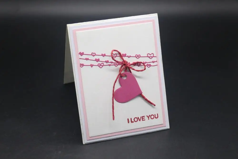 Умственный Скрапбукинг сердца волнистые линии границы Декор высечки трафарет