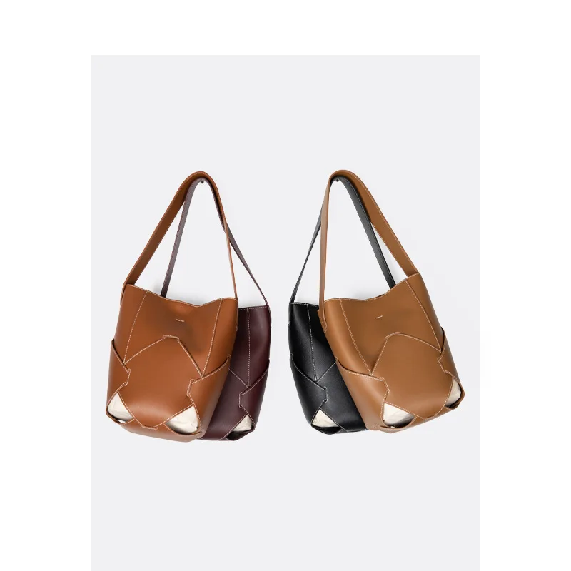 

Designer Bag Single-shoulder Handbags Creative Stitching Large-capacity Bucket Bag