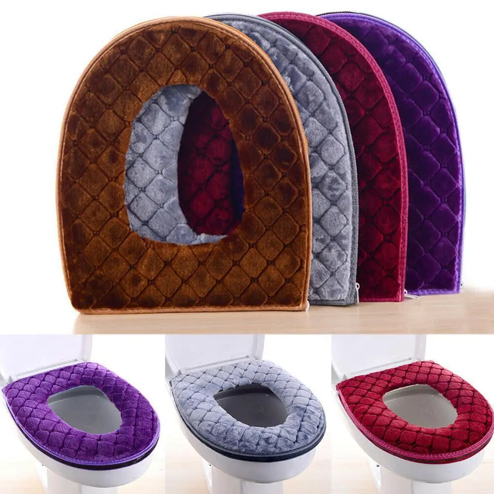 

New Bathroom Toilet Mat Cover Washable Soft Seat Pads Closestool Seat Warm Cover Cushion Accessories Toilet 30Cm Lid Decor D8K4