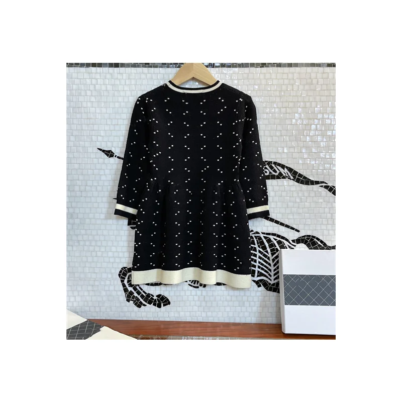 

Explosive children's clothing 2021 early autumn girls new knit dress, simple and versatile, sweet princess dress