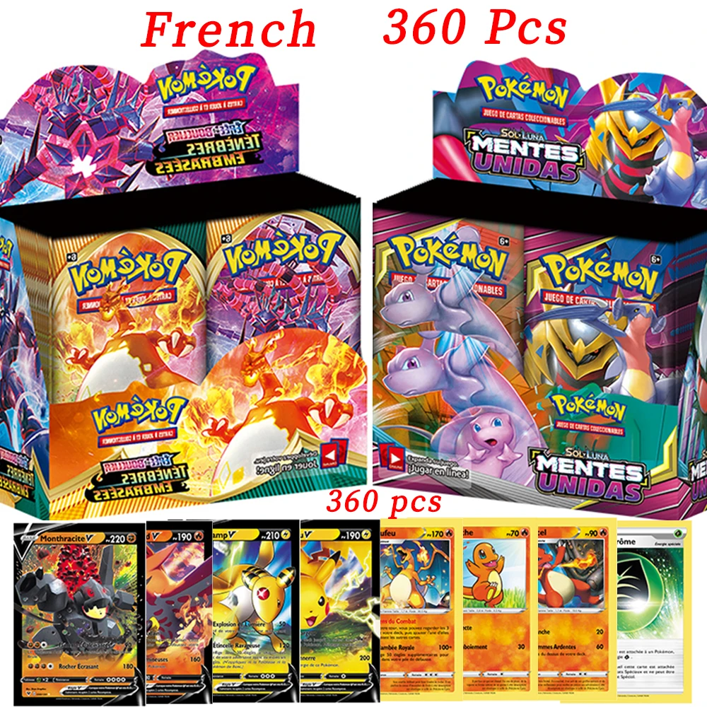 2021 новейшие французские карты покемона 360 шт. Покемон TCG: меч и щит Dark Ablaze Booster Box