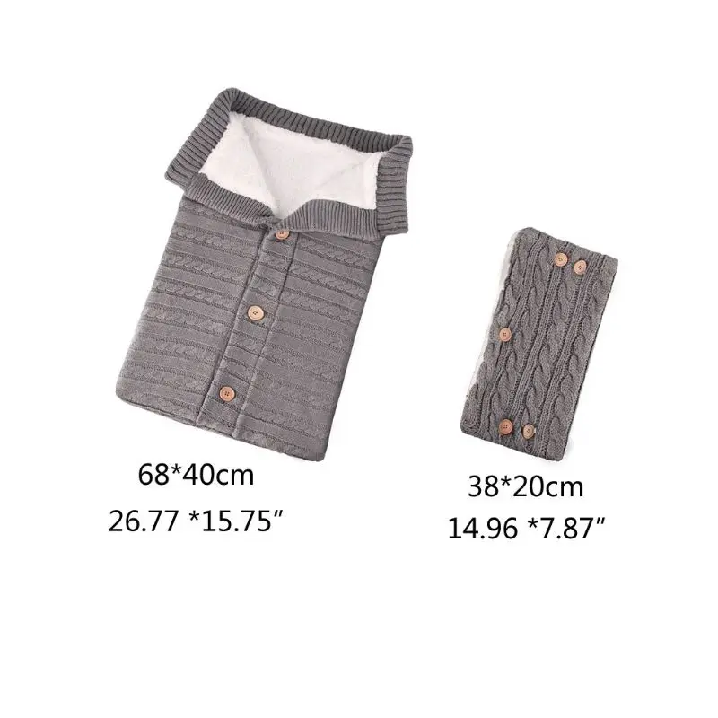 

2PCS Baby Fleece Blanket Swaddle with Stroller Hand Muff Hands Warmer Sleepsacks