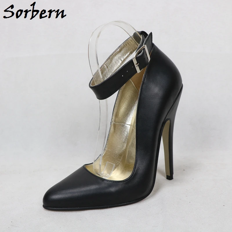 Sorbern/женские туфли-лодочки с широким ремешком на щиколотке Туфли высоком каблуке