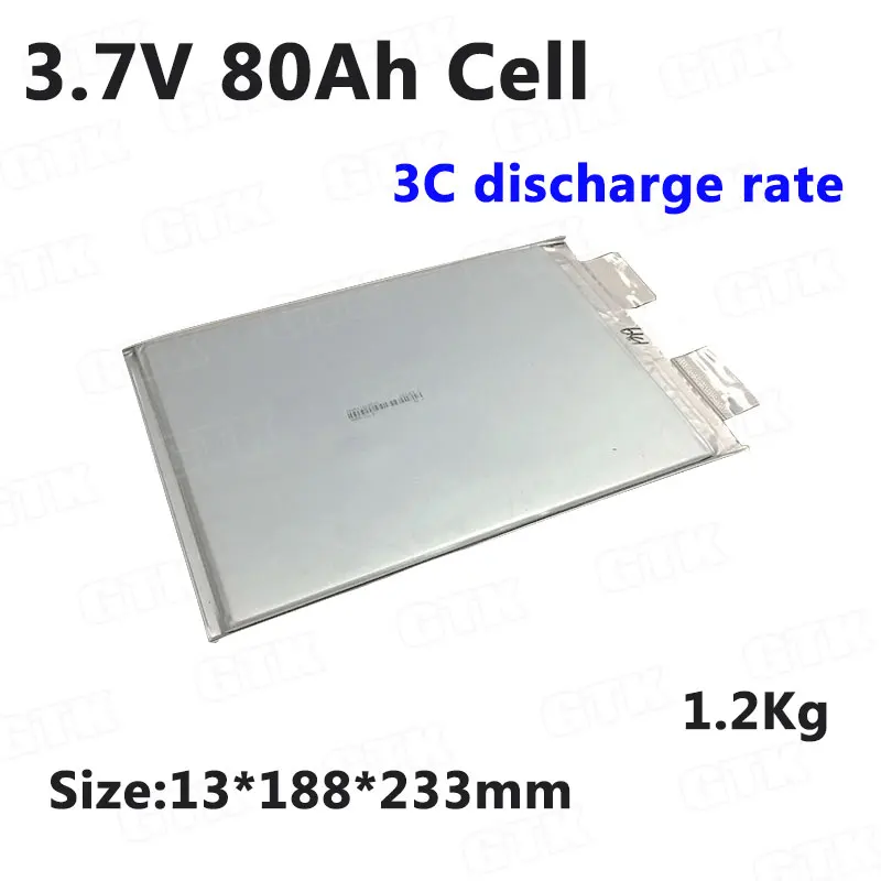 4 шт Новые! Литиевый 3 7 v 80Ah литий-ионный аккумулятор 3C Разрядка Для DIY lifepo4 12v 24v