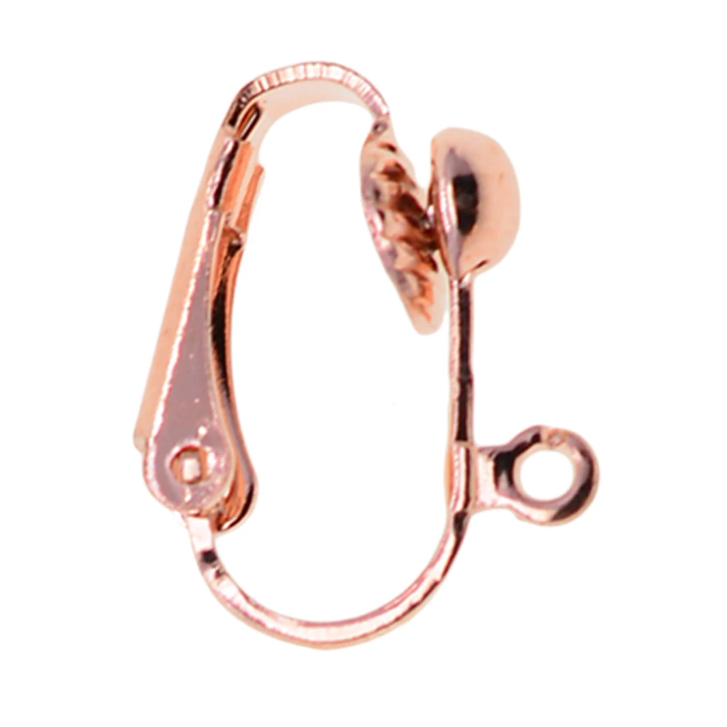 

12pcs Clip-on Earrings Blanks Converter With Loop Jewelry Findings Rose Gold