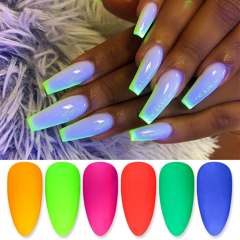 Bulk Neon Color Nail Powder Longest Lasting Glow Luminous Dust Fluorescent Glitter Decorations DIY Tips | Красота и здоровье