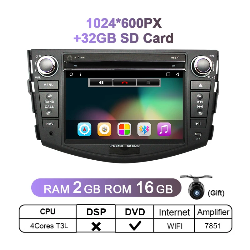 

Eunavi 2 Din Android 10 автомобильный Радио мультимедийный плеер для Toyota RAV4 Rav 4 2007 2008 2009 2010 2011 головное устройство GPS 2Din DVD 4G 64G