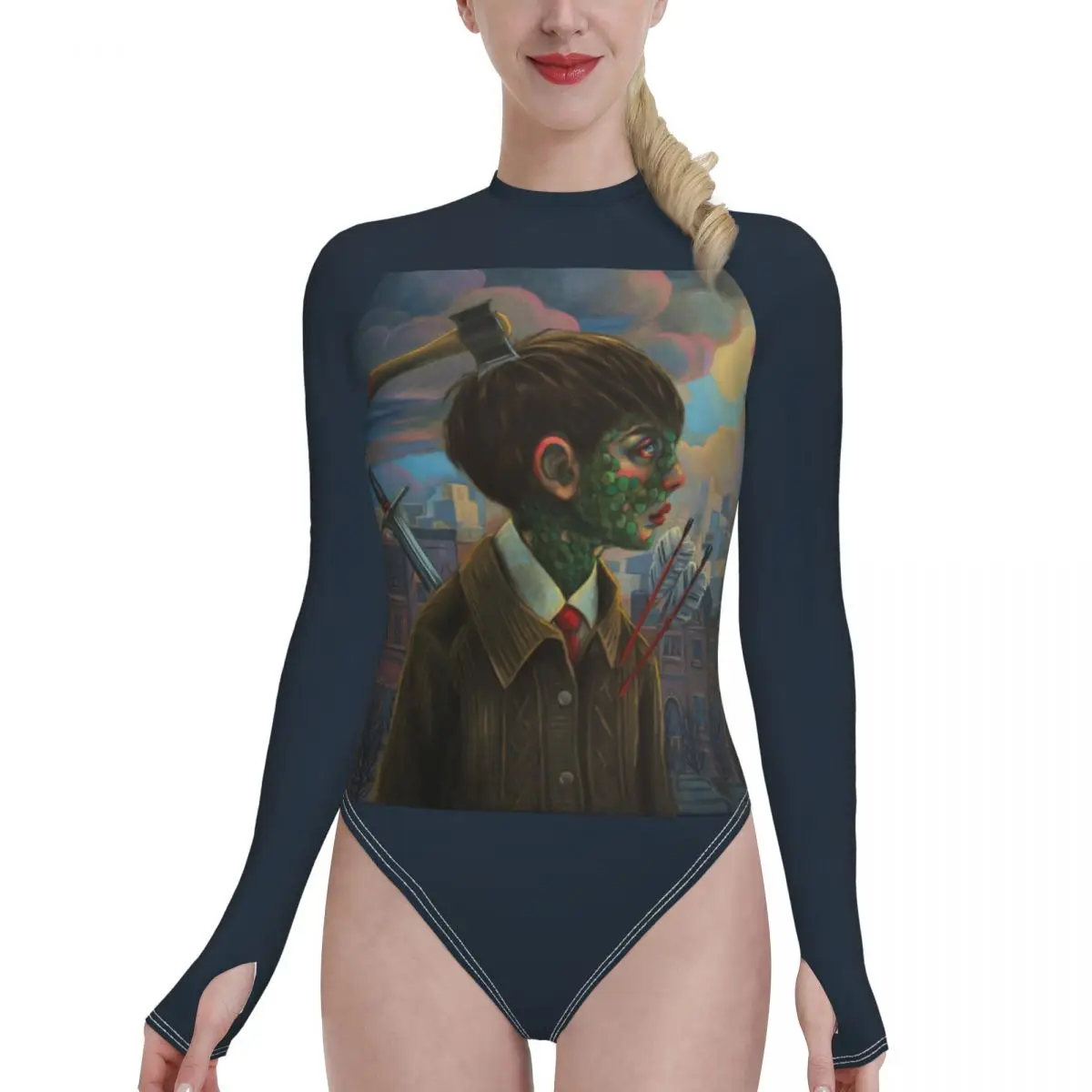 

Слитный купальный костюм Crazy Art с цветочным принтом, женская одежда для плавания, монокини с принтом, женский купальный костюм боди для серфи...