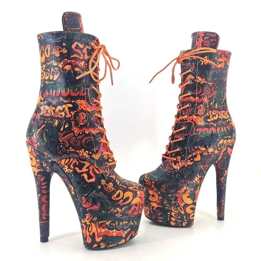 Красивые сапоги Leecabe для танцев на шесте 17 см/7 дюймов из искусственной кожи