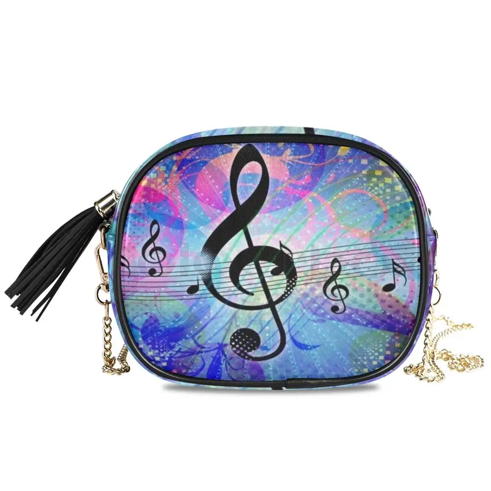 

Leather Crossbody Bags For Women 2020 Travel Handbag Fashion music notes Simple Shoulder Messenger Bag Ladies Cross Body Bag