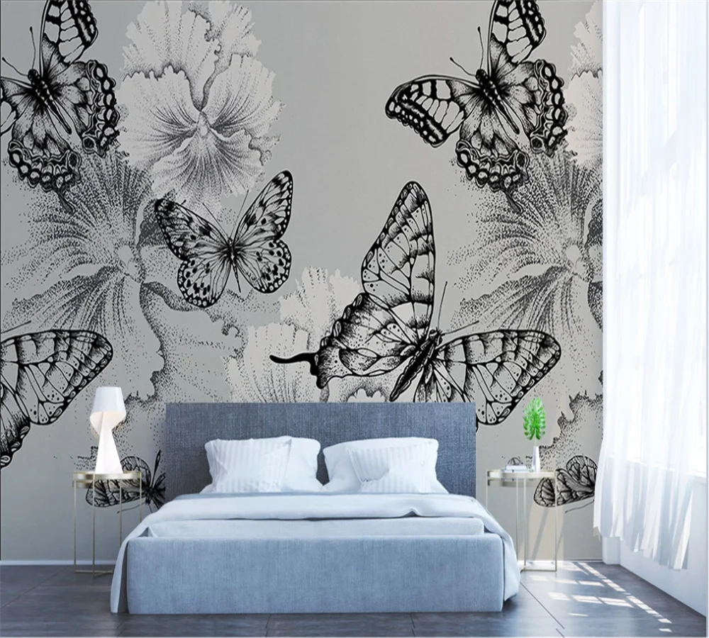 Пользовательские 3D Обои фреска Северный маленький свежий ручной росписью