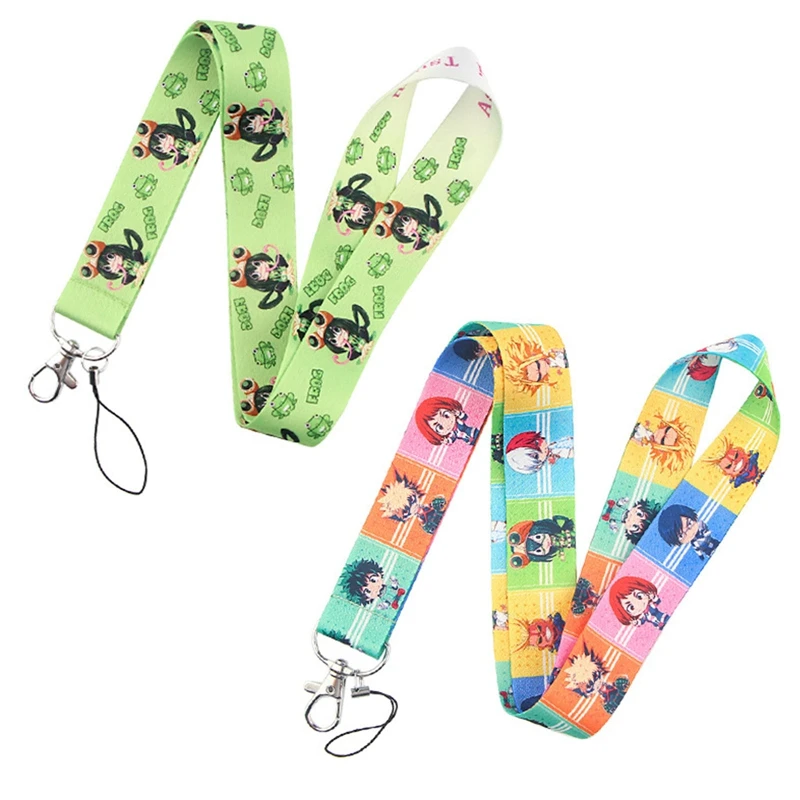 

My Hero Academia Cartoon Anime Mobile Phone Straps Lanyard Neck Hanging Straps for Phone ID Card Badge Holder USB Keychain Key