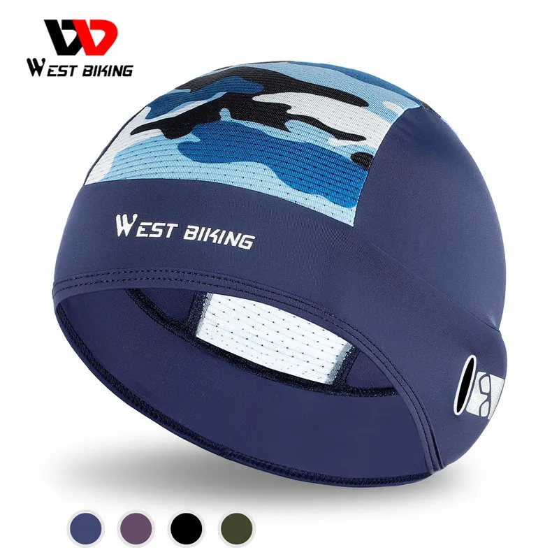 

WEST BIKING Anti-UV Summer Cycling Caps MTB Road Bike Motorcycle Helmet Liner Ice Silk Breathable Sport Headwear Bicycle Hat