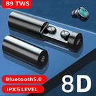 Беспроводные наушники B9 TWS с микрофоном, игровая Музыкальная гарнитура 8D HIFI, спортивные Bluetooth-наушники для Xiaomi, Huawei