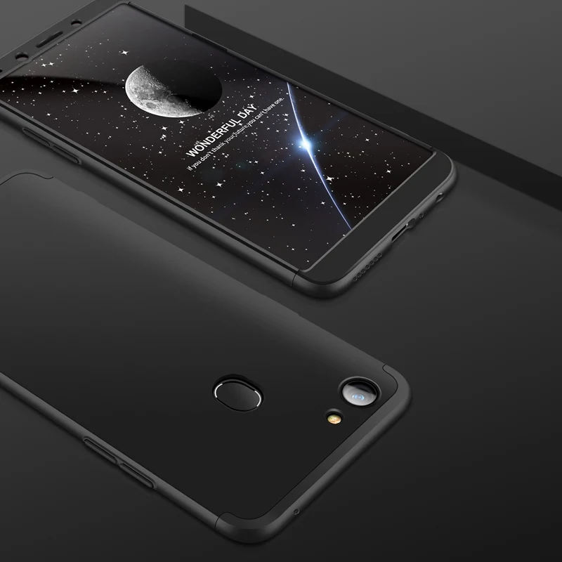 Черный UPaitou полный чехол s для OPPO F5 чехол Роскошный 3 в 1 жесткий чехол для OPPO F5/A73 задняя крышка для телефона - Цвет: Черный