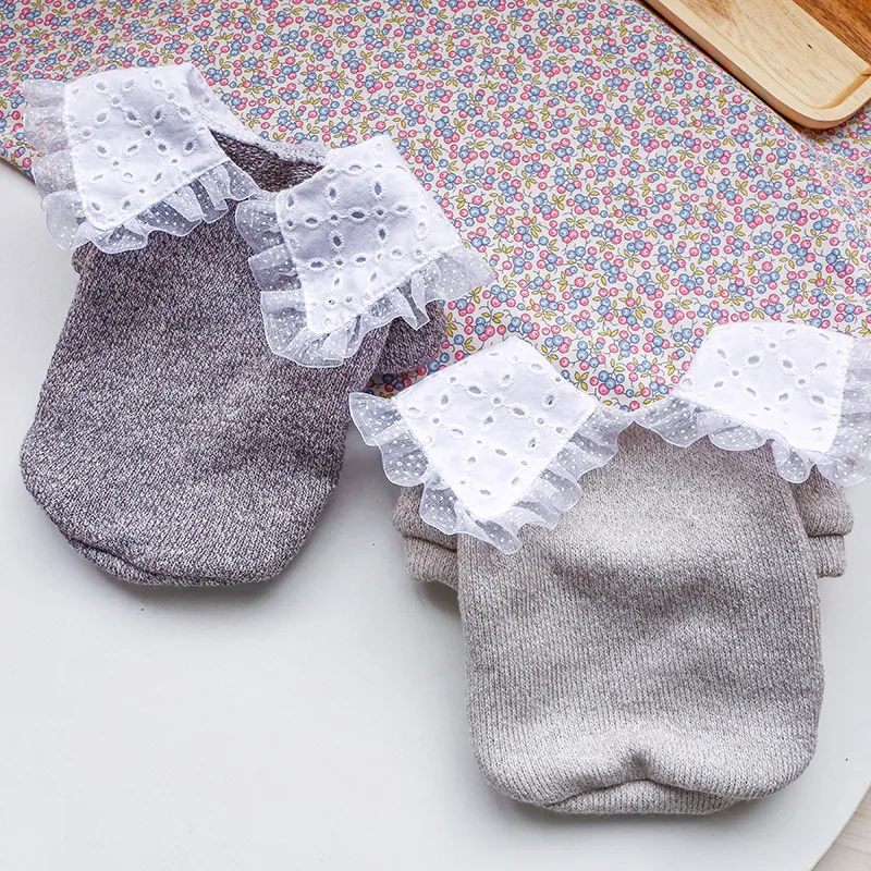 

Кружевная футболка для собак, весенне-осенне-зимняя одежда для собак, одежда для домашних животных, одежда для милого кота, щенка, одежда, йо...