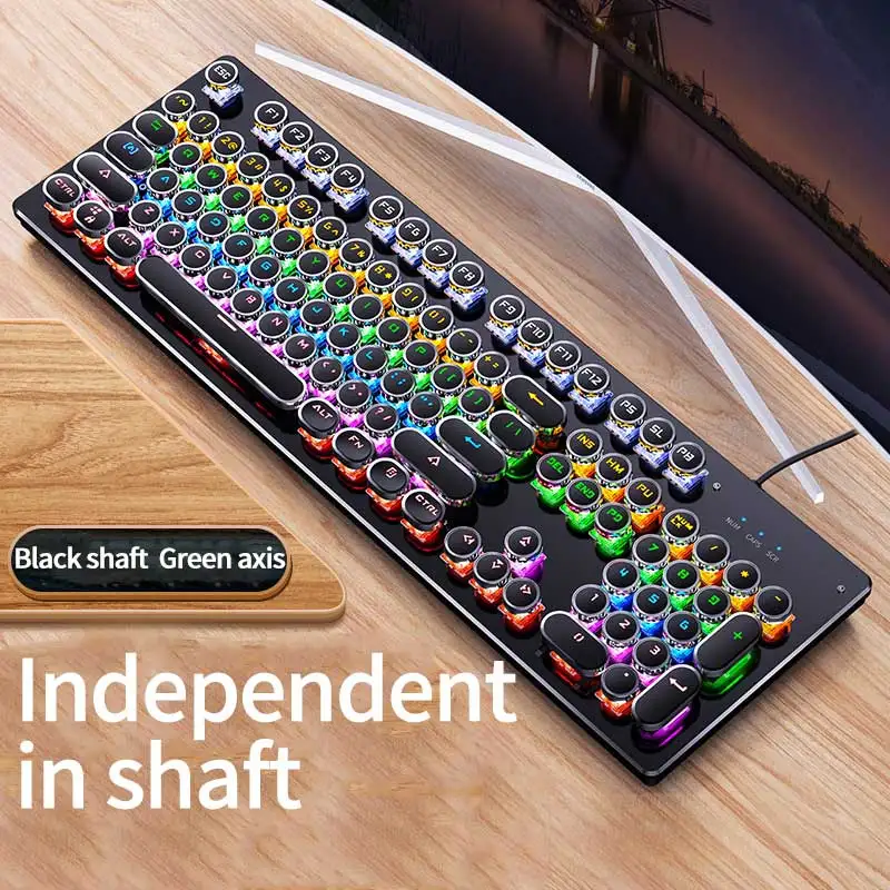 Клавиатура с подсветкой игровая механическая клавиатура игра RGB 104 ключей для