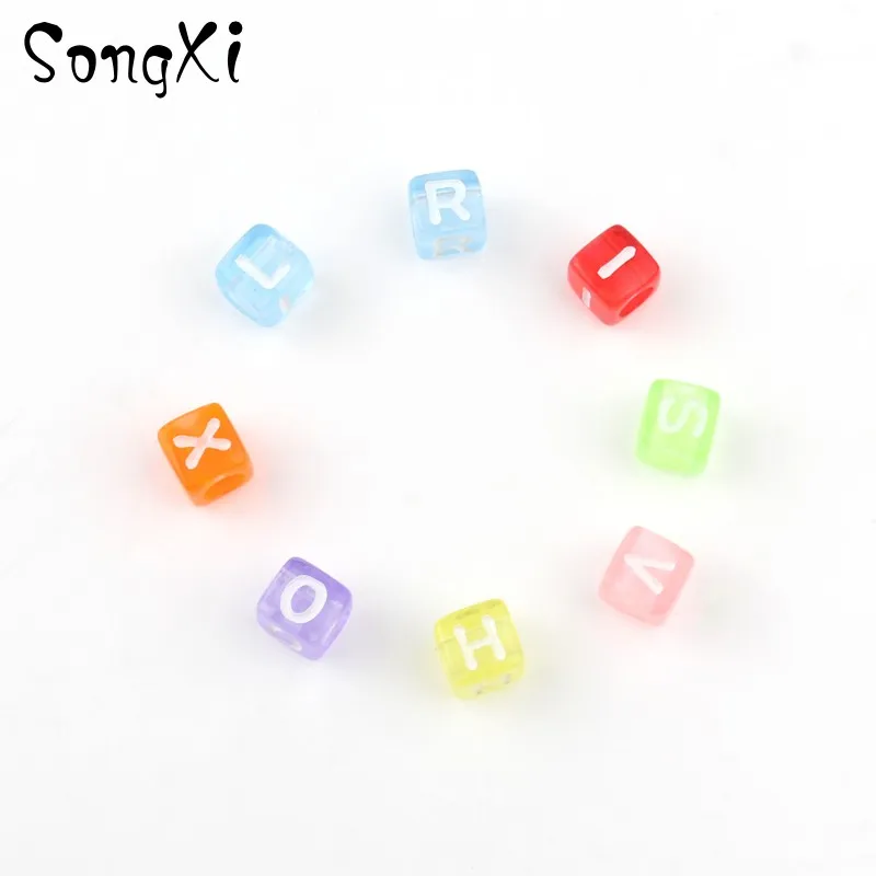 Акриловые бусины буквы алфавита 6 мм 100 шт.|Бусины| |