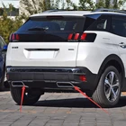 Декоративная накладка на задний глушитель для Peugeot 3008, 5008, 2016-2019, 2 шт.компл.
