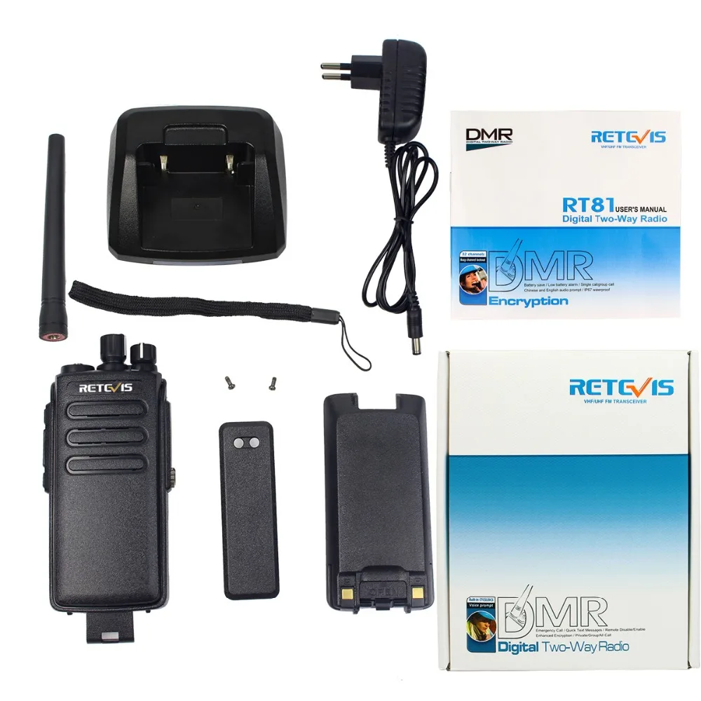Мощный DMR радио Retevis RT81 цифровая рация Водонепроницаемый IP67 UHF VOX зашифрованный дальний двухсторонний радио Охота/страйкбол