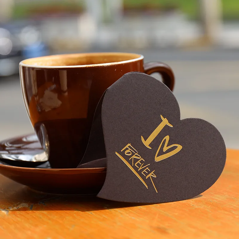 10 шт Черная позолота любовь маленькая поздравительная открытка с сообщением