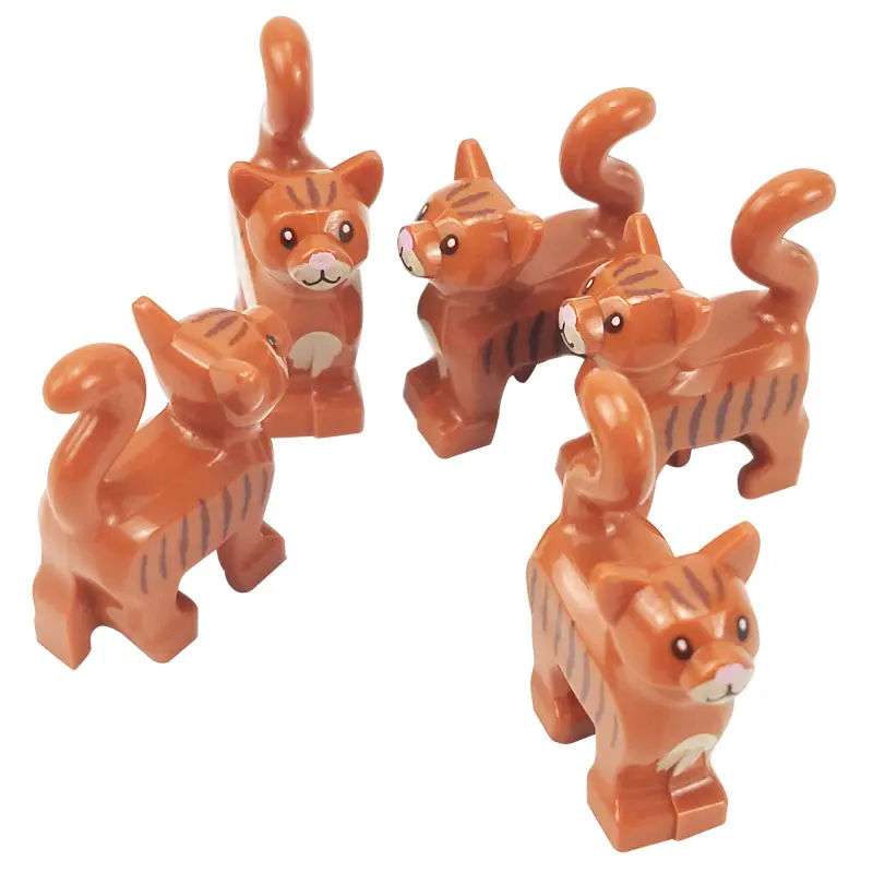 

5Pcs/set Locking Animals Bricks Mini Cat Building Blocks Toys for Children MOC Assemble Block Figures Educational Toy