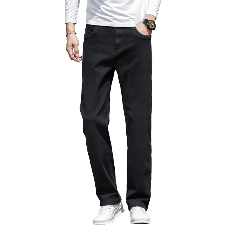 Новинка 2022 мужские черные джинсы деловая мода классический стиль эластичные