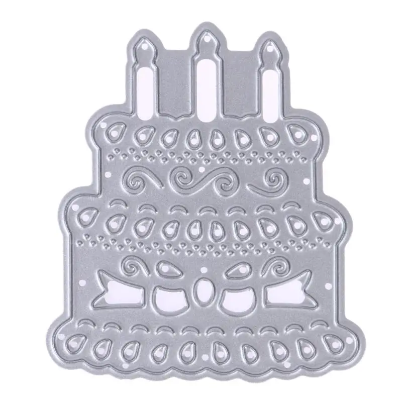 Торт ко дню рождения DIY скрапбукинга свечи карта Стальные режущие штампы