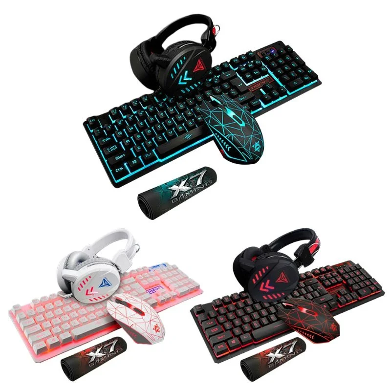 

K59 game keyboard with USB cable, game mouse pad, backlit headset, PC, game console, 4 drives
