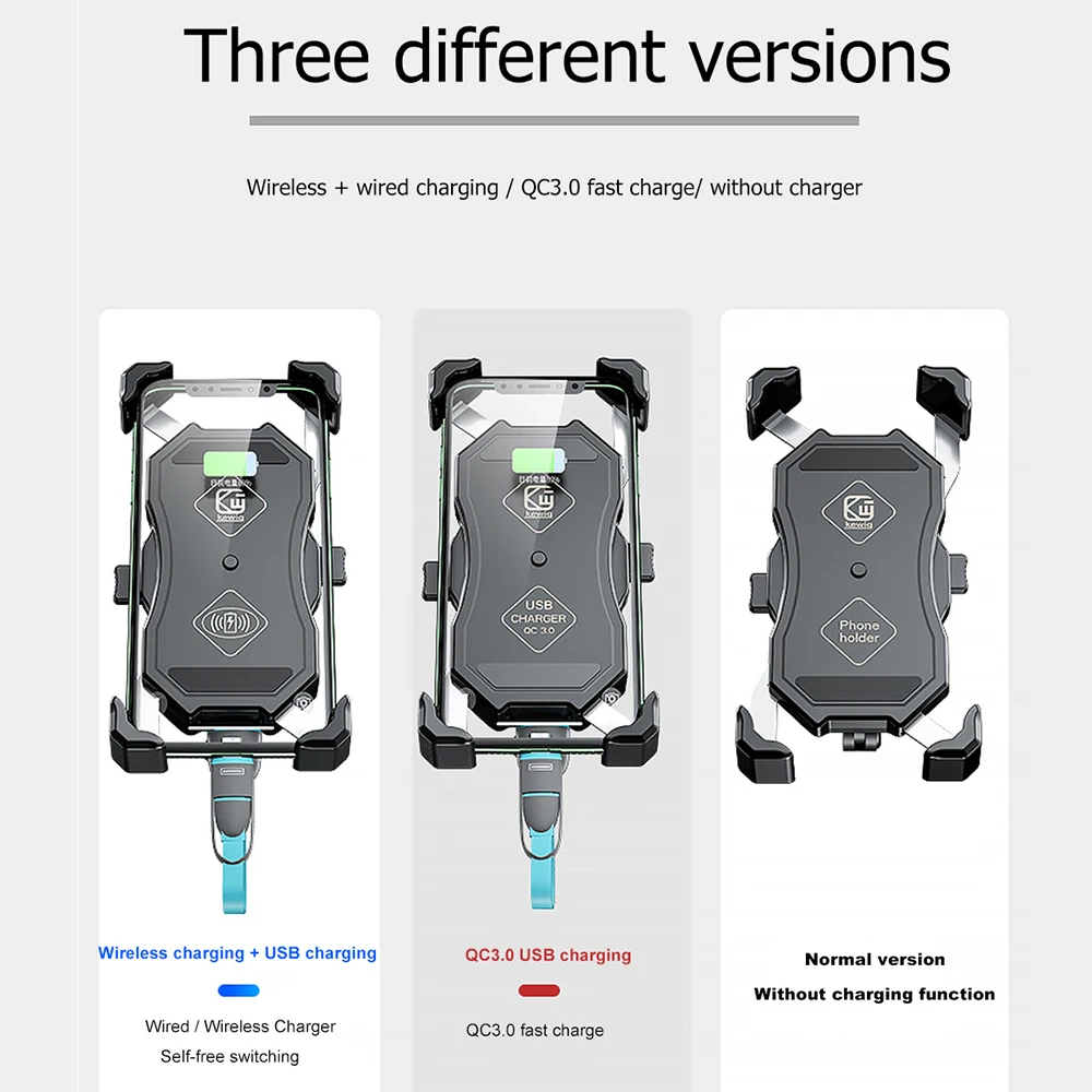 2021 new 4.7-7 inch Phone Holder Motorcycle Wireless Charger Handlebar Bicycle Bracket Quick Charge USB GPS Mount |