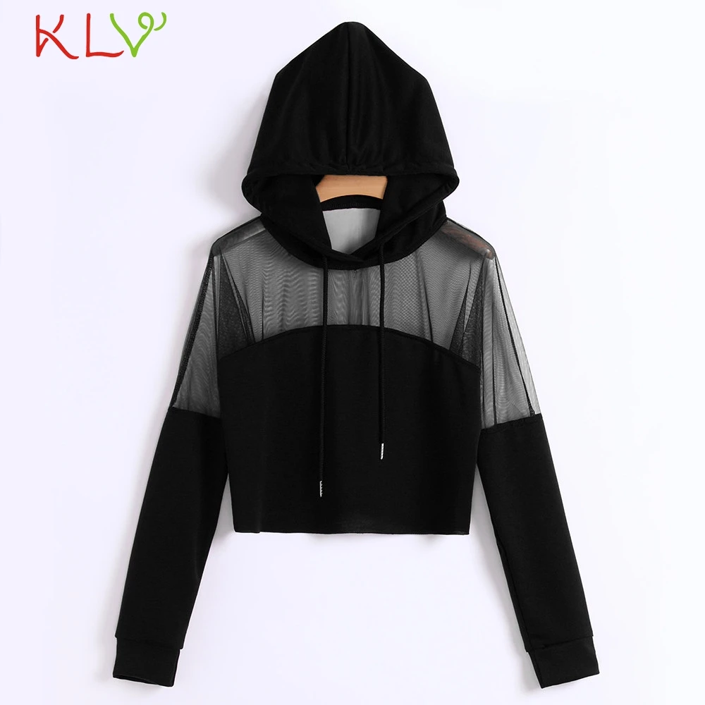 Женская сетчатая толстовка повседневный прозрачный пуловер с длинными рукавами