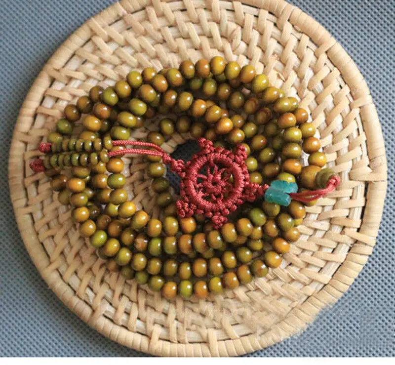 Тибетское буддистское ожерелье из 216 деревянных бусин для молитв Mala