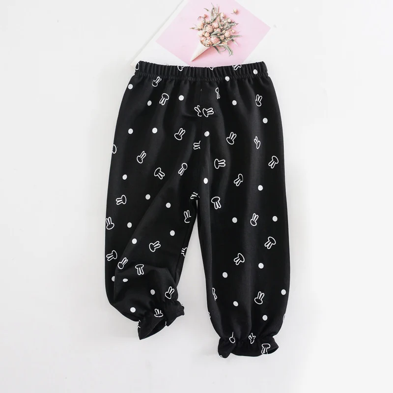 

Girls Pants New Summer Fashion Girls Cotton Linen Flower Printed Casual Pants Child Trousers Kids Bloomers Cool Baby Wear
