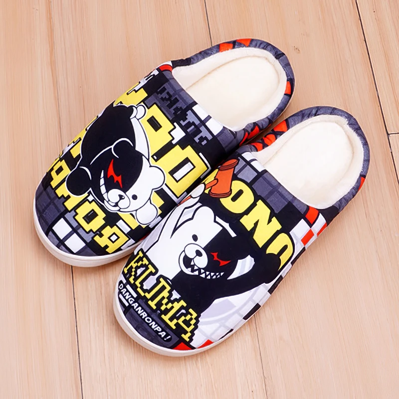 

Slippers Cartoon Cute Anime Game Danganronpa Monokuma Warm Winter Shoes Boots Home Indoor Bedroom