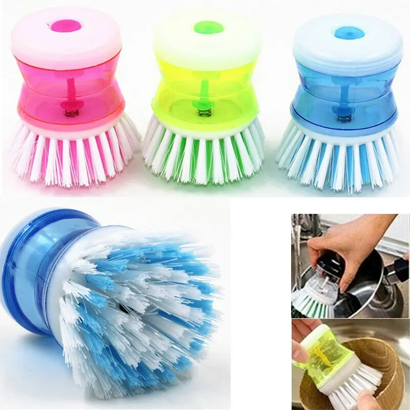 

Utensil Dish Brush Pot Clean Brush Washing Up Liquid Soap Dispenser Kitchen Tool