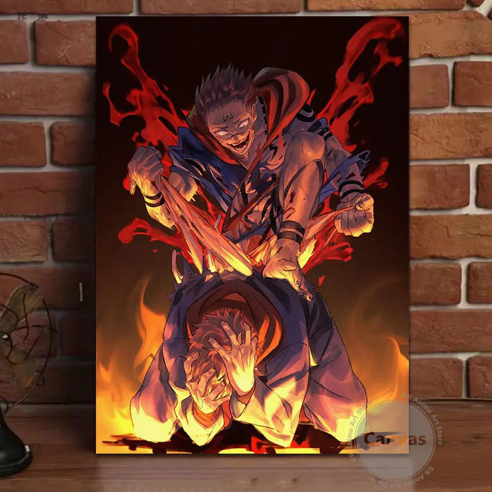 

Canvas Anime Itadori Yuji&Sukuna Jujutsu Kaisen Pictures Home Decoration Paintings Poster HD Prints Wall Art Modular Living Room