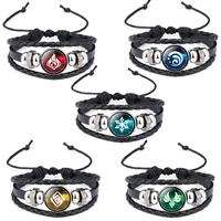 anime genshin impact game cosplay prop eye of god water wind thunder fire rock ice element bracelet jewelry accessories