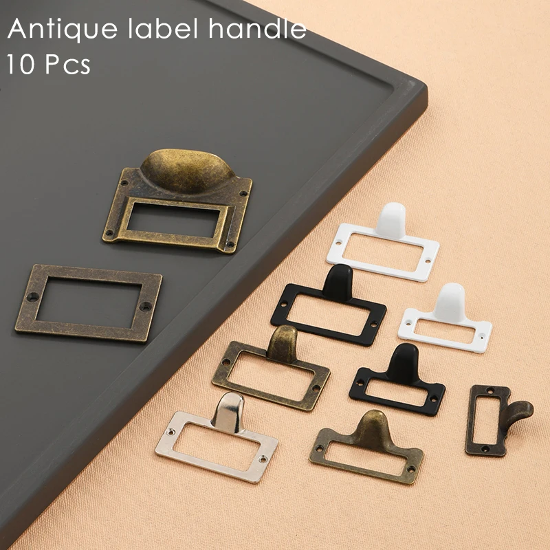 10 шт./компл. латунная ручка &quotпод старину&quot 64*32 мм этикетка Pull Frame имя держатель