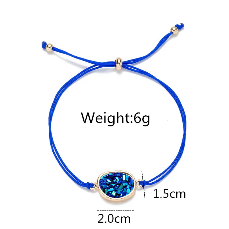 WE Trendy Irregular Rope Bracelet for Women Natural Stone Crystal Cluster Multi-color Love Jewelry Valentine Girl Gifts Dropship