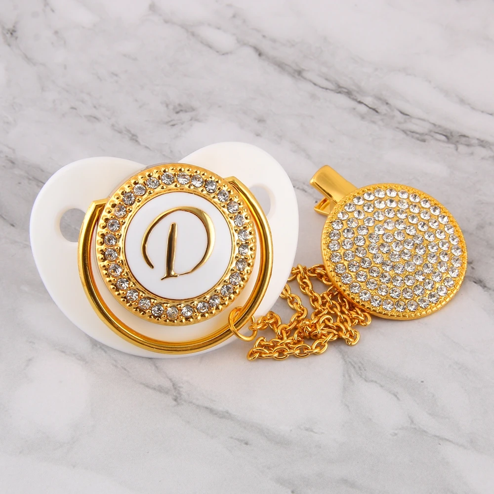 Роскошные Детские Bling соску со стразами белый жемчуг кристалл Ортодонтическая