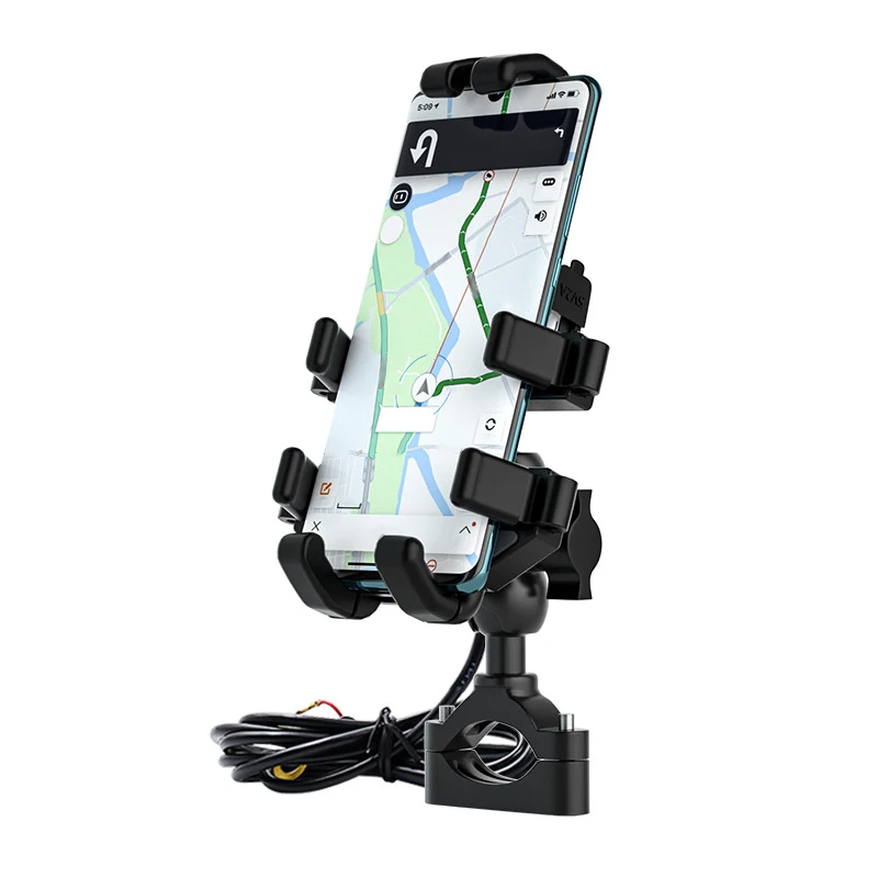 

New Motorcycle Octopus Phone Bracket Off-Road Riding Mobile Navigation Bracket Aluminum Alloy With Switch 5V 2A USB Charging