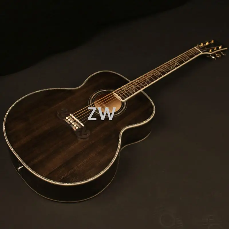 Джамбо DJ20 электрическая акустическая гитара твердая ель топ настоящая Абалон