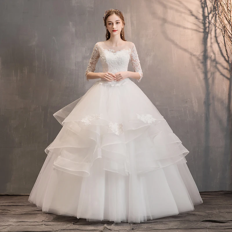 Wedding Dress Plus Size 2020 New Luxury Wedding Dresses Lace Up Bride Princess Embroidery Dresses Ball Gowns