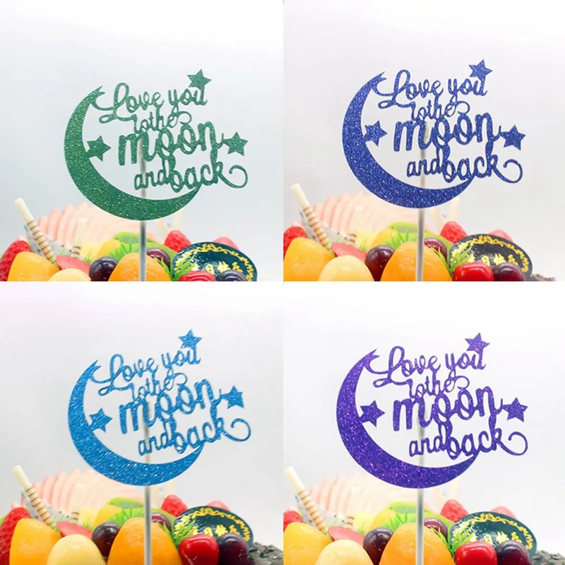 1 шт. декор для выпечки торта флажков Love You To The Moon And Back (мама я тебя на день рождения