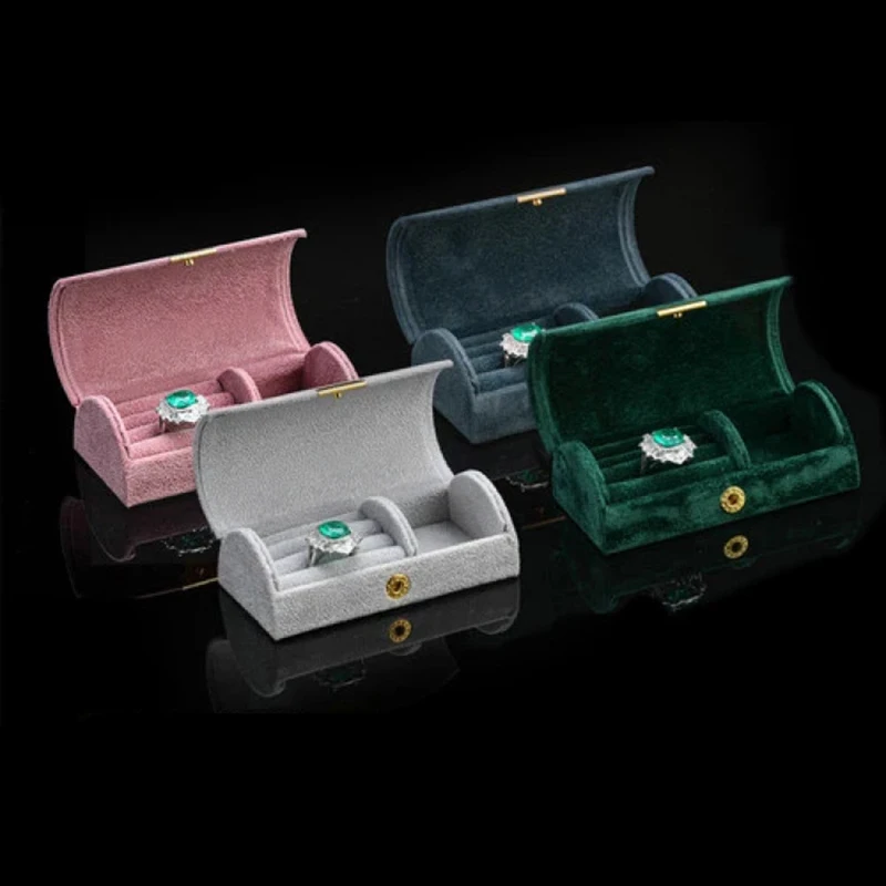 Mini FlockTravel Jewelry Case Dior ring Organizer Portable Storage Box for Necklaces...