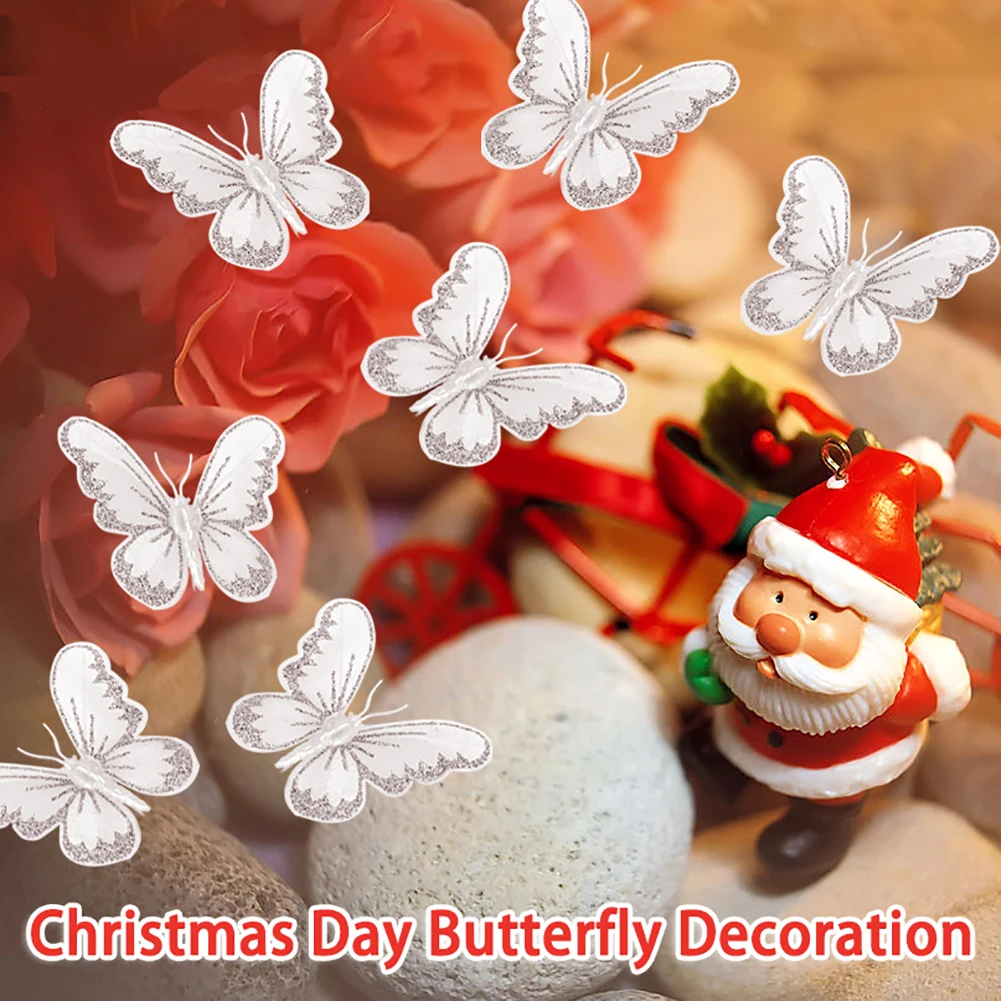 24 шт. 3D блестки украшения в виде бабочек галстук сделай сам рождественская елка