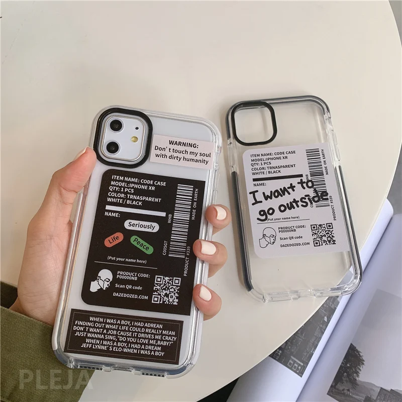 Симпатичные примечание этикетки мягкий прозрачный чехол для телефона с